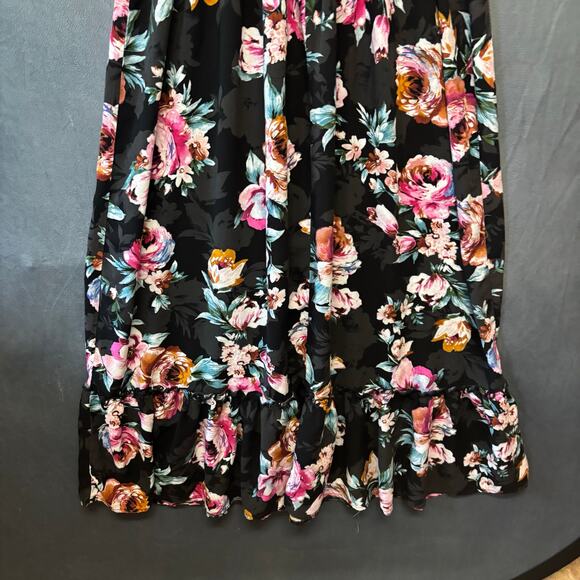 Band of Gypsies Babydoll Maxi Dress Y2K Floral Flowy Cottage Fairy Hippy Peasant - Picture 7 of 11